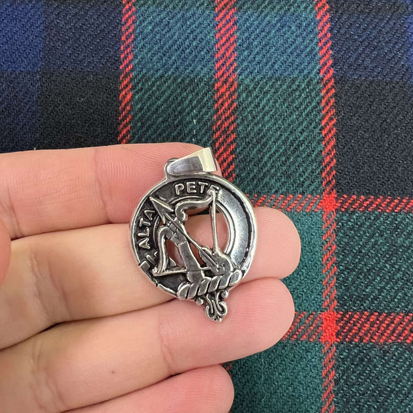 Fletcher Large 1" Scottish Clan Crest Pendant - Sterling Silver