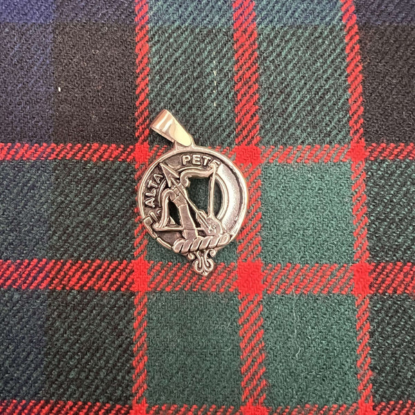 Fletcher Large 1" Scottish Clan Crest Pendant - Sterling Silver