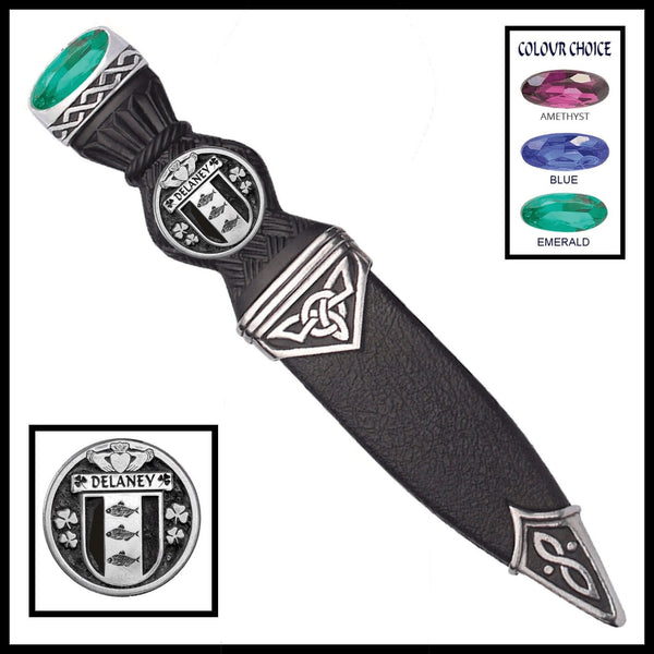 Delany Interlace Irish Disk Coat of Arms Sgian Dubh, Irish Knife ~ ISDCO