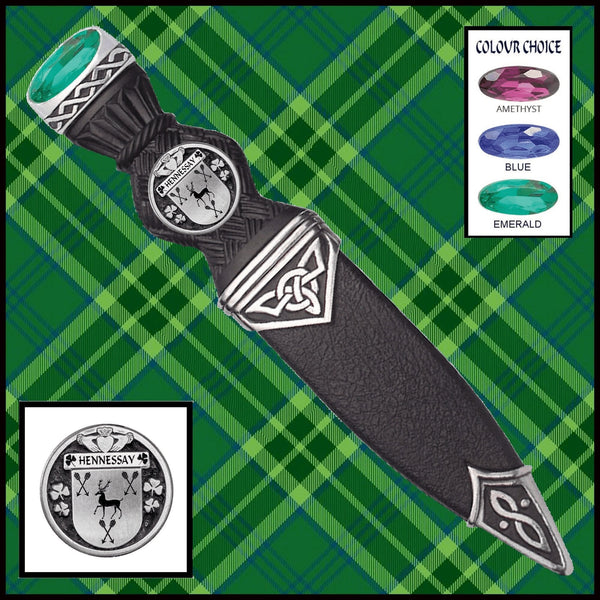 Hennessy Interlace Irish Disk Coat of Arms Sgian Dubh, Irish Knife ~ ISDCO