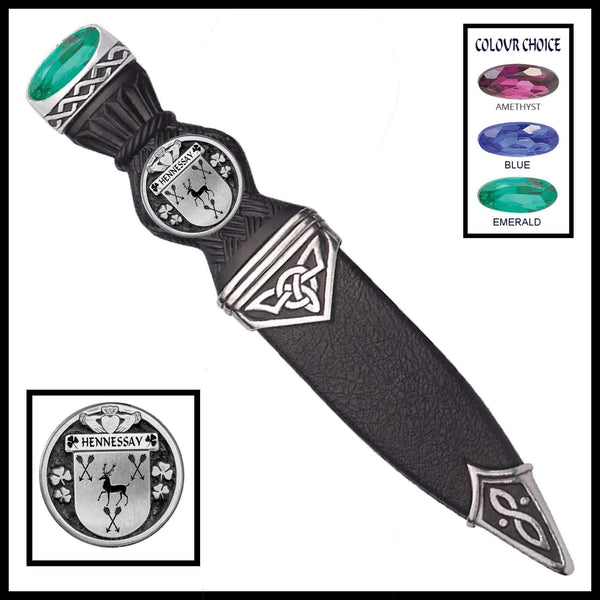 Hennessy Interlace Irish Disk Coat of Arms Sgian Dubh, Irish Knife ~ ISDCO