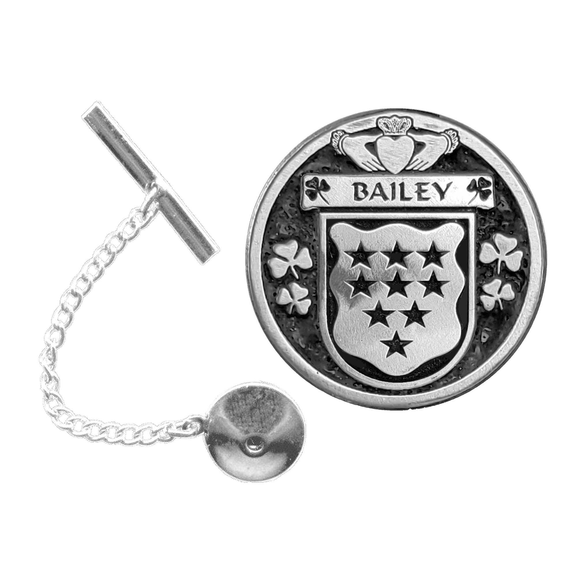 Bailey Irish Coat of Arms Disk Lapel Pin/ Tie Tack