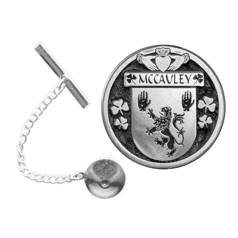 McCauley Irish Coat of Arms Disk Lapel Pin/ Tie Tack