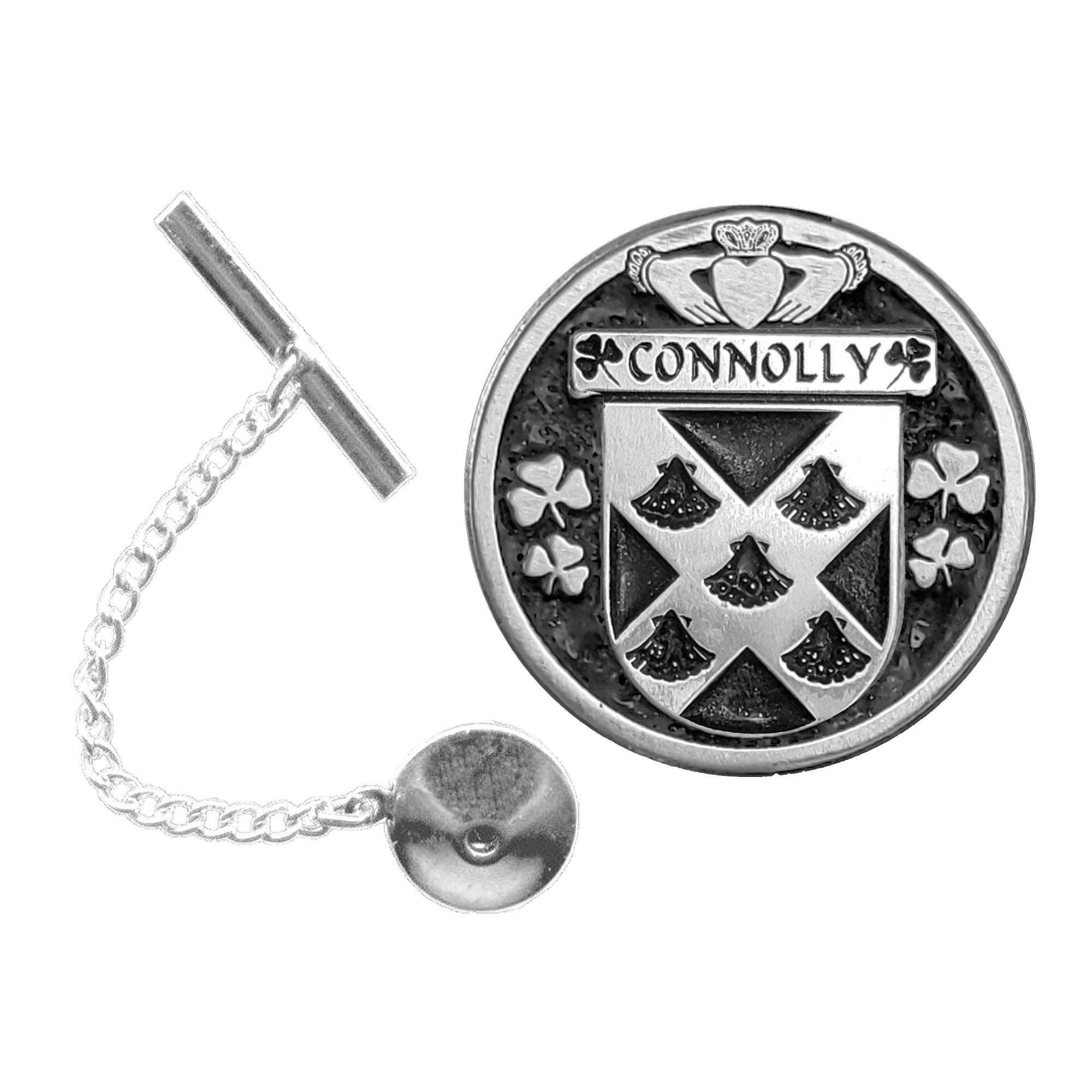Connolly Irish Coat of Arms Disk Lapel Pin/ Tie Tack