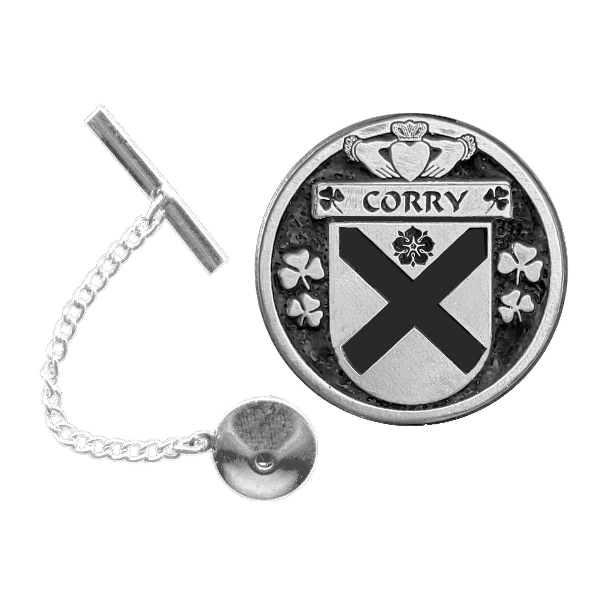 Corry Irish Coat of Arms Disk Lapel Pin/ Tie Tack