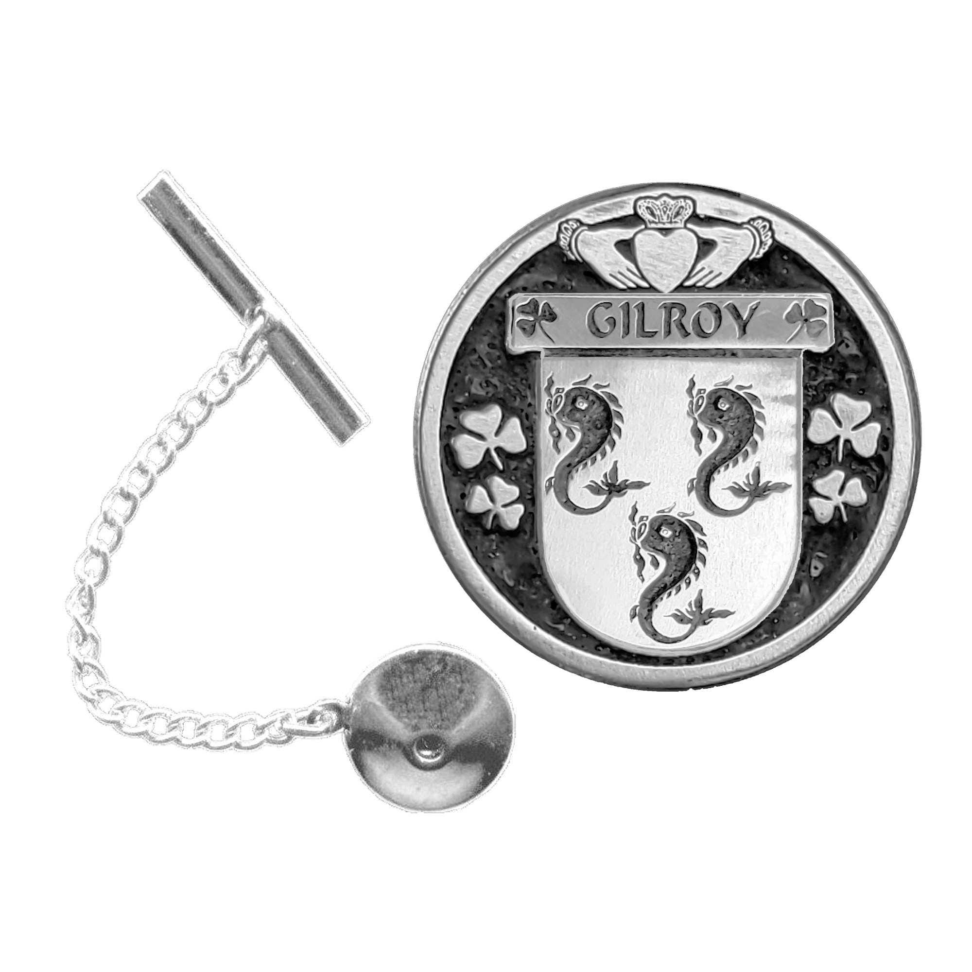 Gilroy Irish Coat of Arms Disk Lapel Pin/ Tie Tack