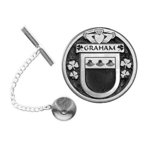 Graham Irish Coat of Arms Disk Lapel Pin/ Tie Tack