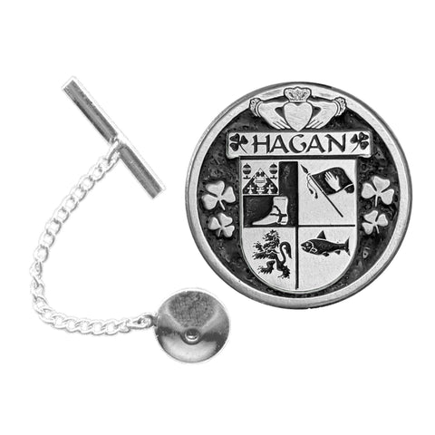Hagan Irish Coat of Arms Disk Lapel Pin/ Tie Tack