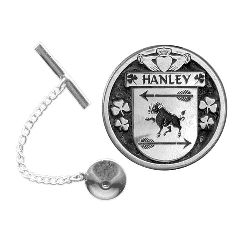 Hanley Irish Coat of Arms Disk Lapel Pin/ Tie Tack