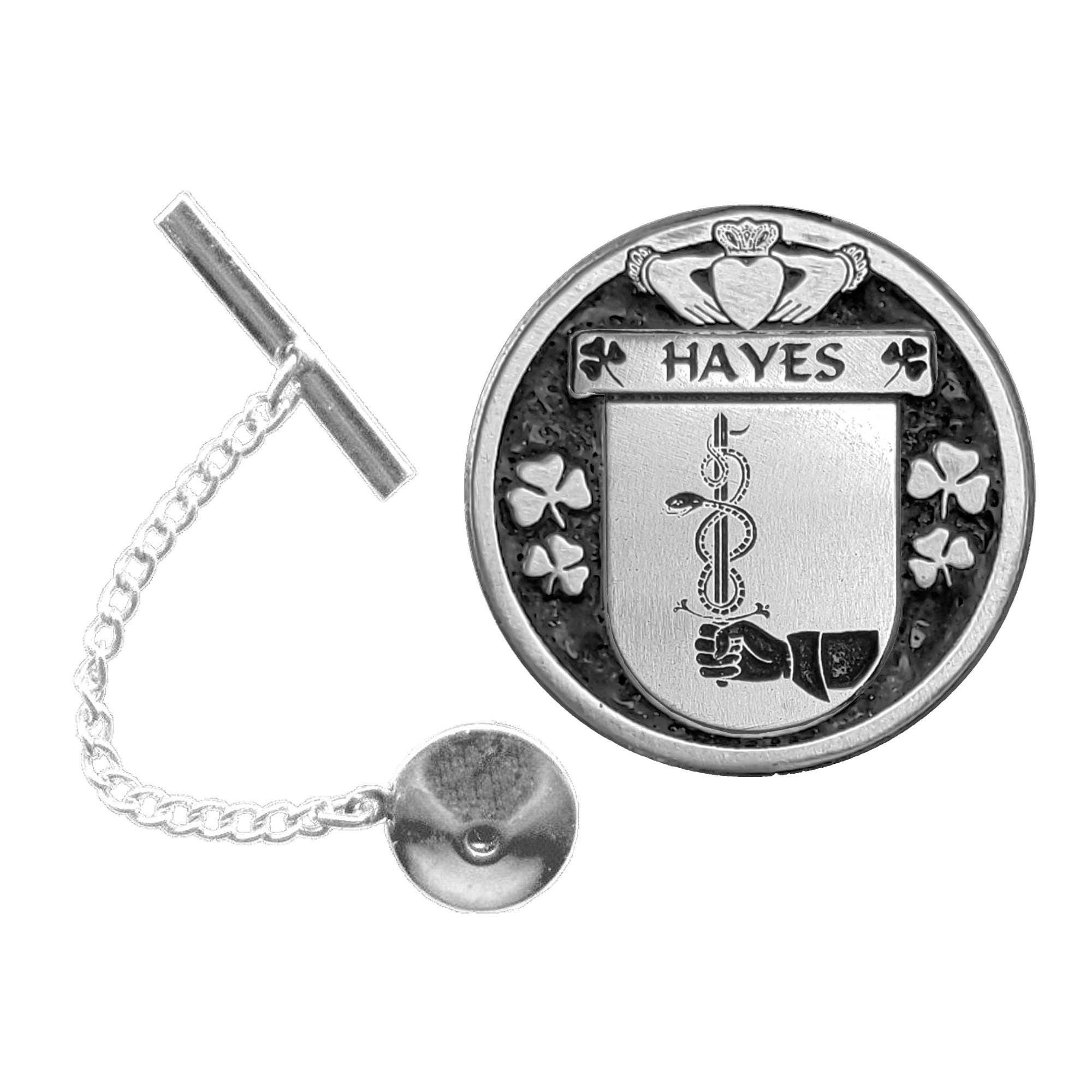 Hayes Irish Coat of Arms Disk Lapel Pin/ Tie Tack