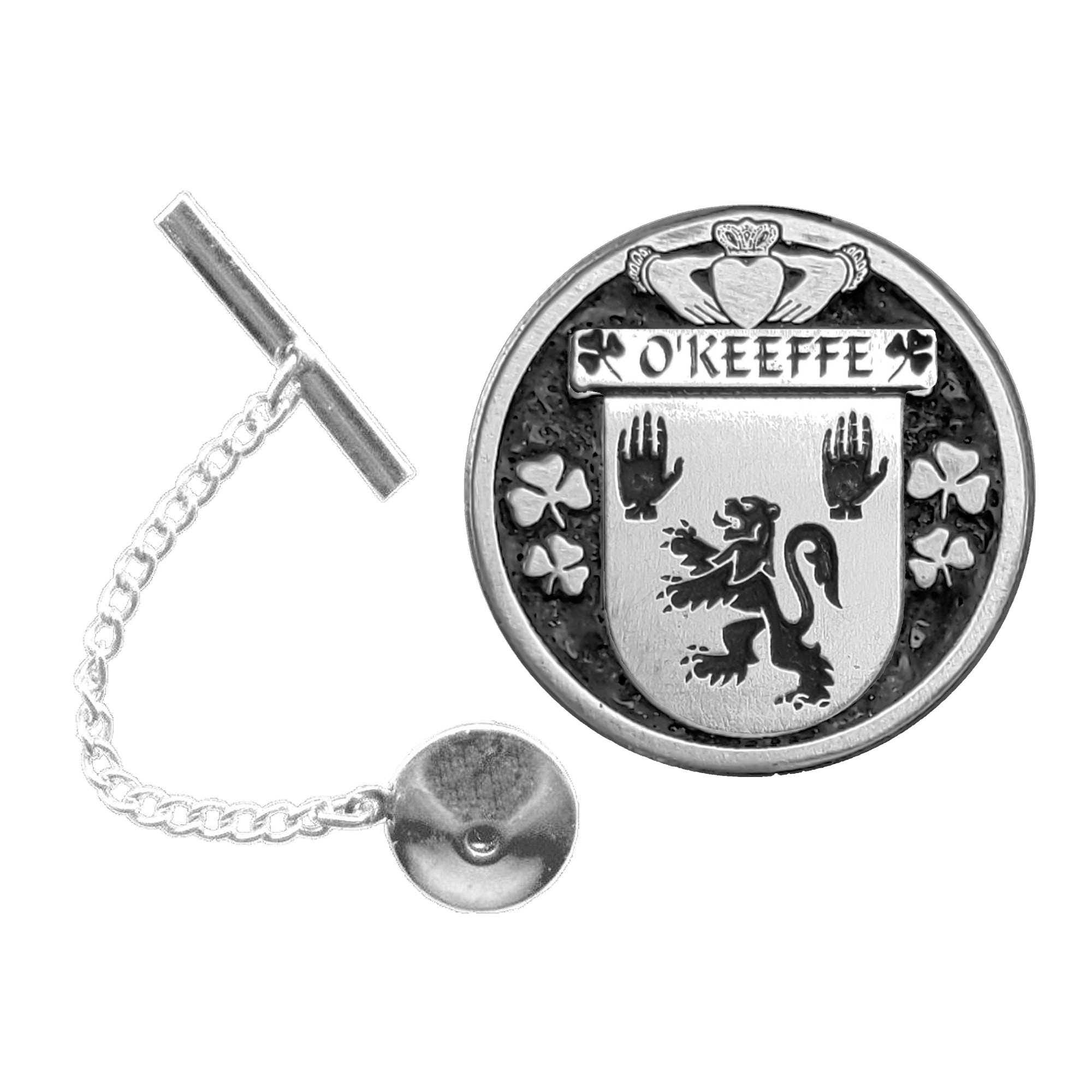 O'Keeffe Irish Coat of Arms Disk Lapel Pin/ Tie Tack