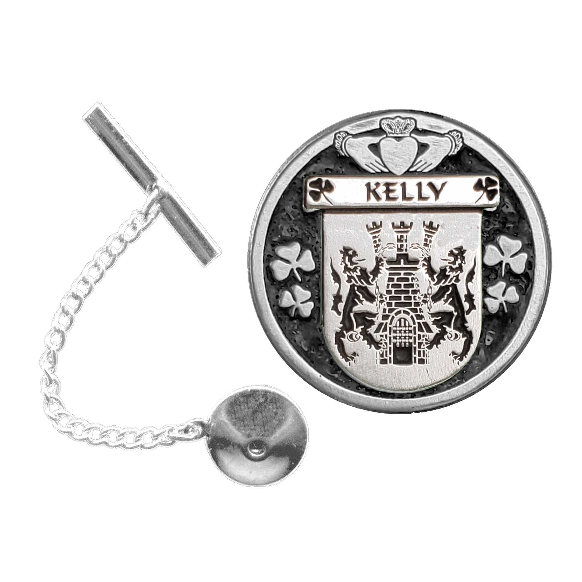 Kelly Irish Coat of Arms Disk Lapel Pin/ Tie Tack