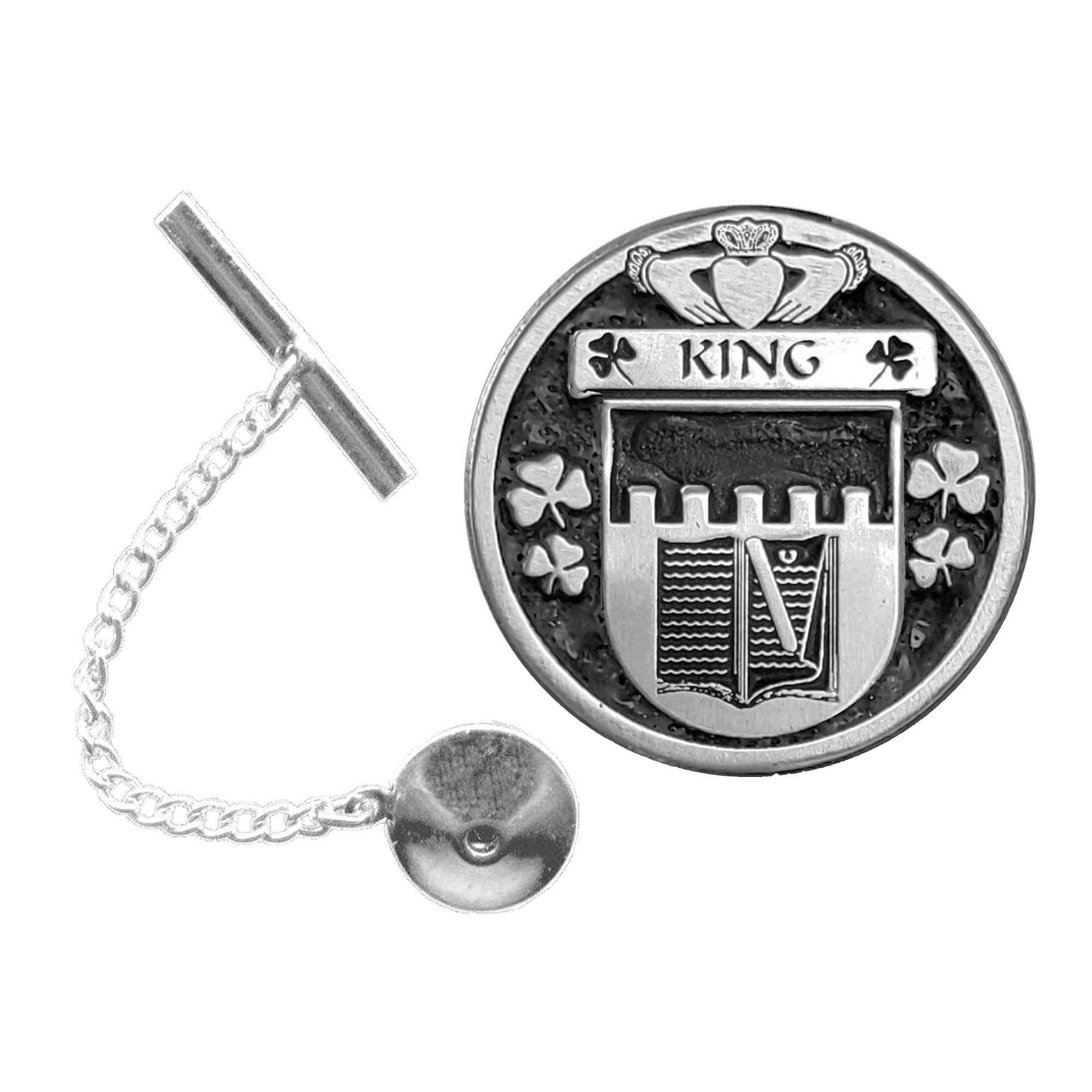 King Irish Coat of Arms Disk Lapel Pin/ Tie Tack
