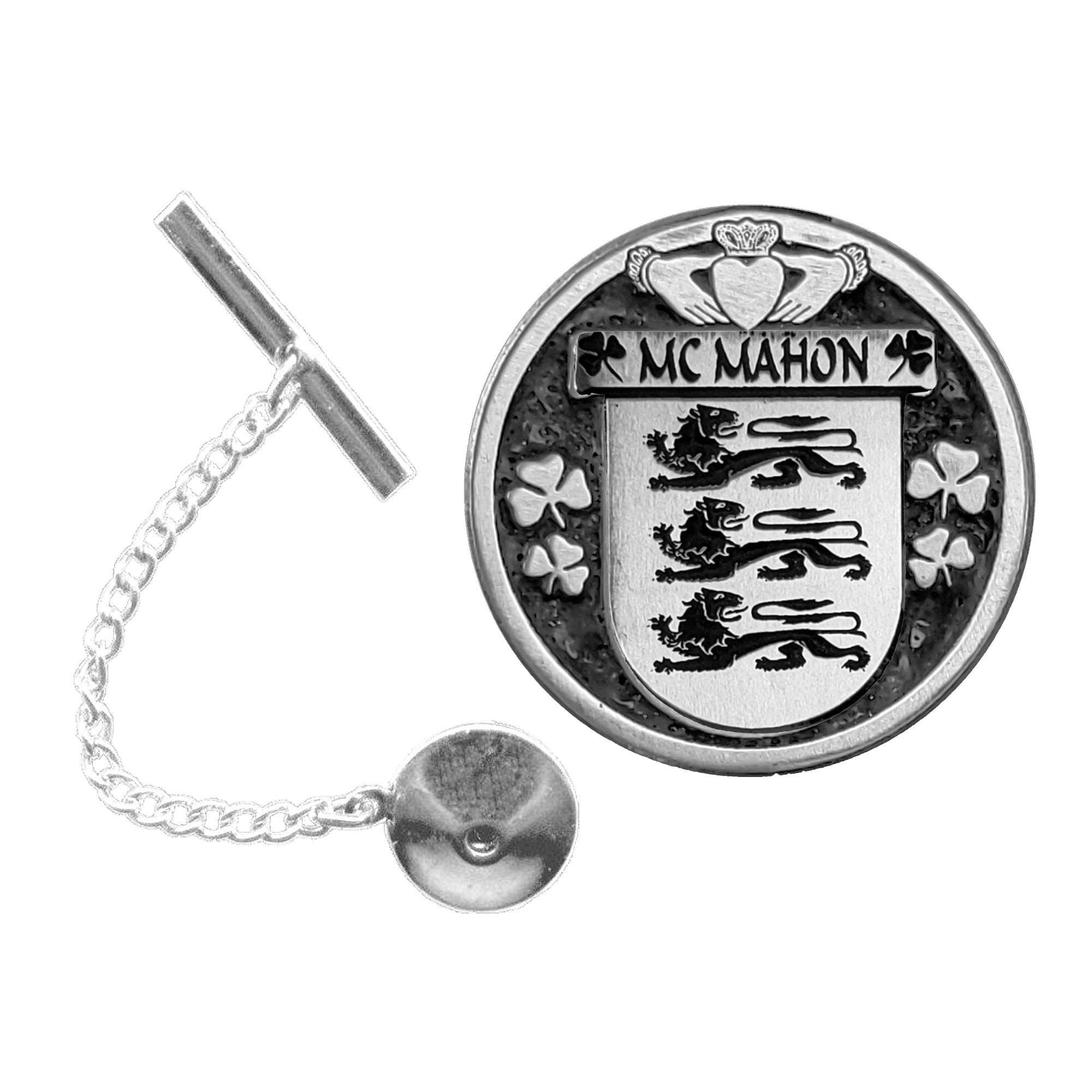 McMahon Irish Coat of Arms Disk Lapel Pin/ Tie Tack