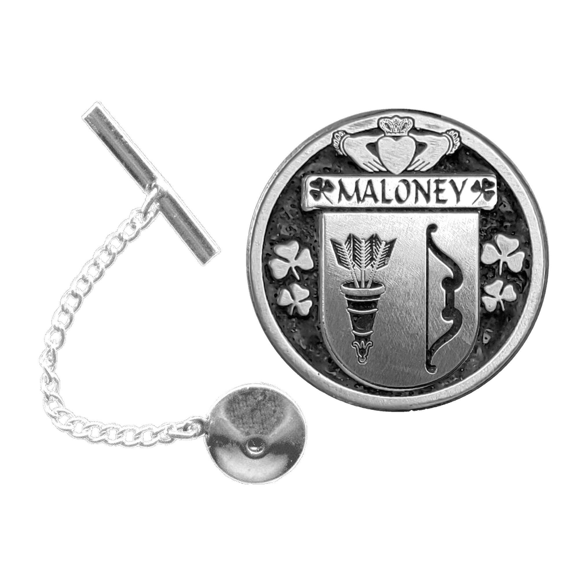 Maloney Irish Coat of Arms Disk Lapel Pin/ Tie Tack