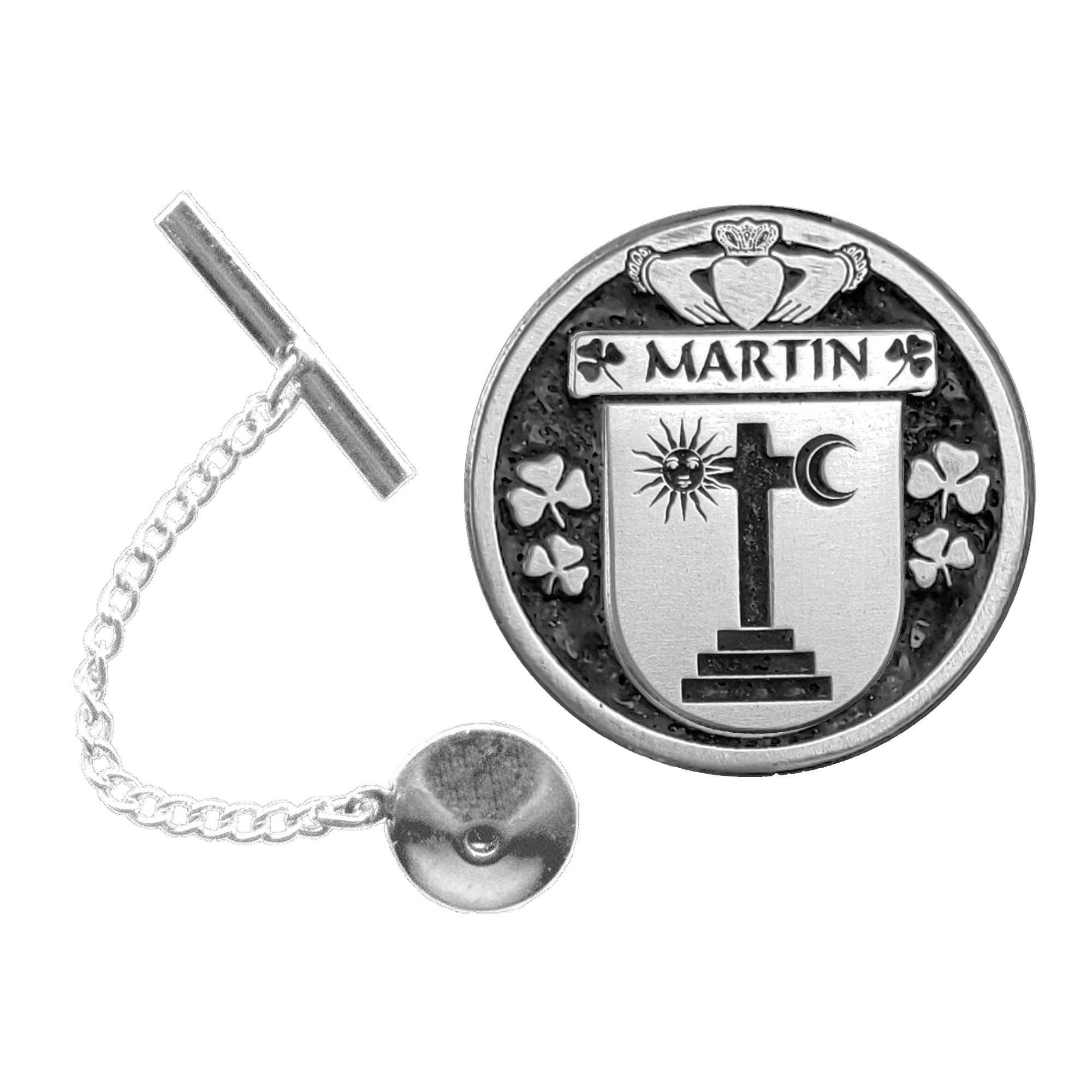 Martin Irish Coat of Arms Disk Lapel Pin/ Tie Tack