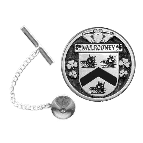 Mulrooney Irish Coat of Arms Disk Lapel Pin/ Tie Tack