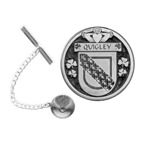 Quigley Irish Coat of Arms Disk Lapel Pin/ Tie Tack