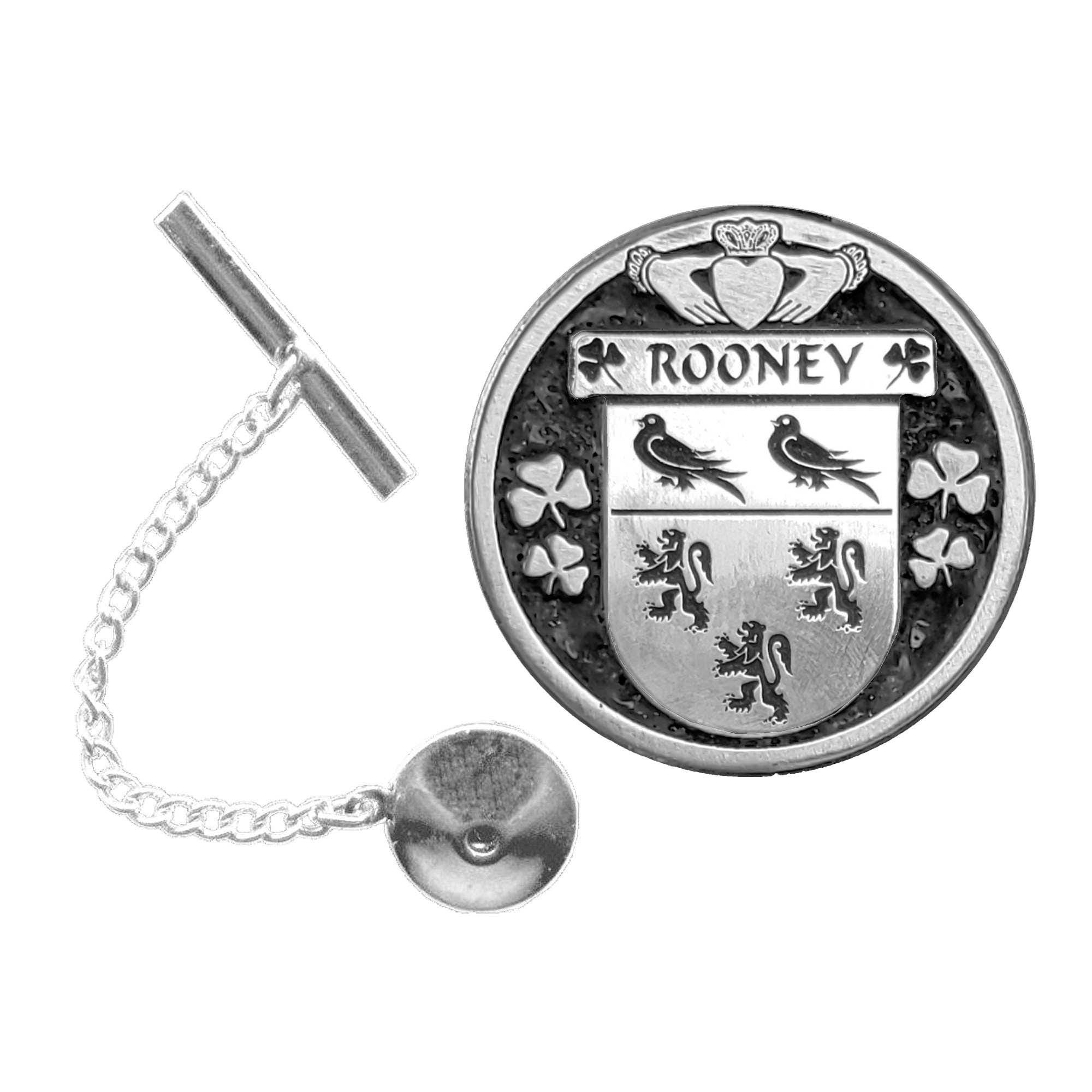 Rooney Irish Coat of Arms Disk Lapel Pin/ Tie Tack
