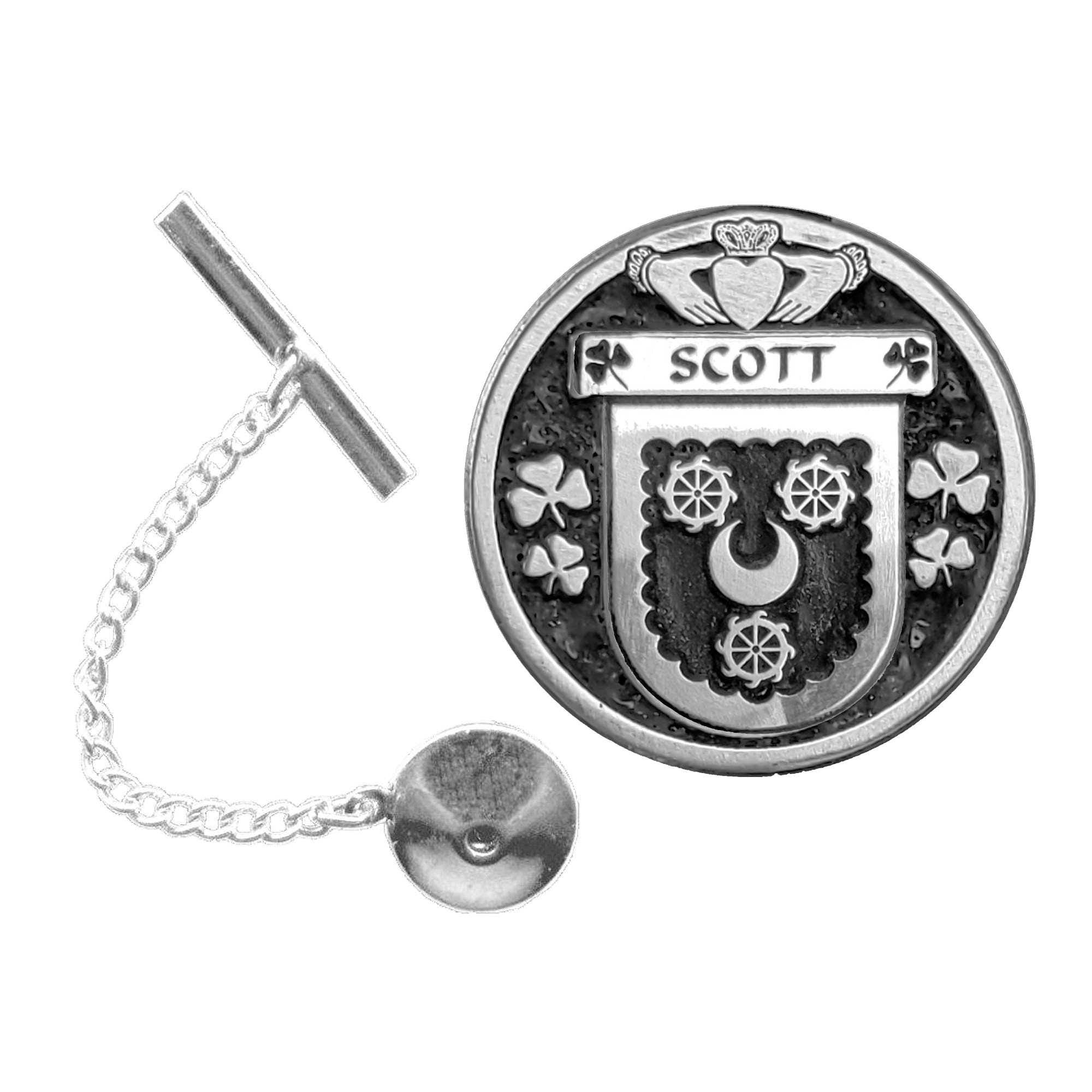 Scott Irish Coat of Arms Disk Lapel Pin/ Tie Tack
