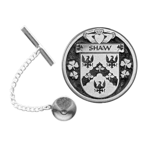 Shaw Irish Coat of Arms Disk Lapel Pin/ Tie Tack