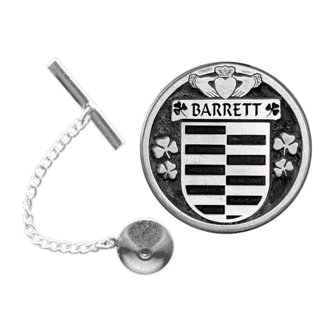 Barrett Irish Coat of Arms Disk Lapel Pin/ Tie Tack