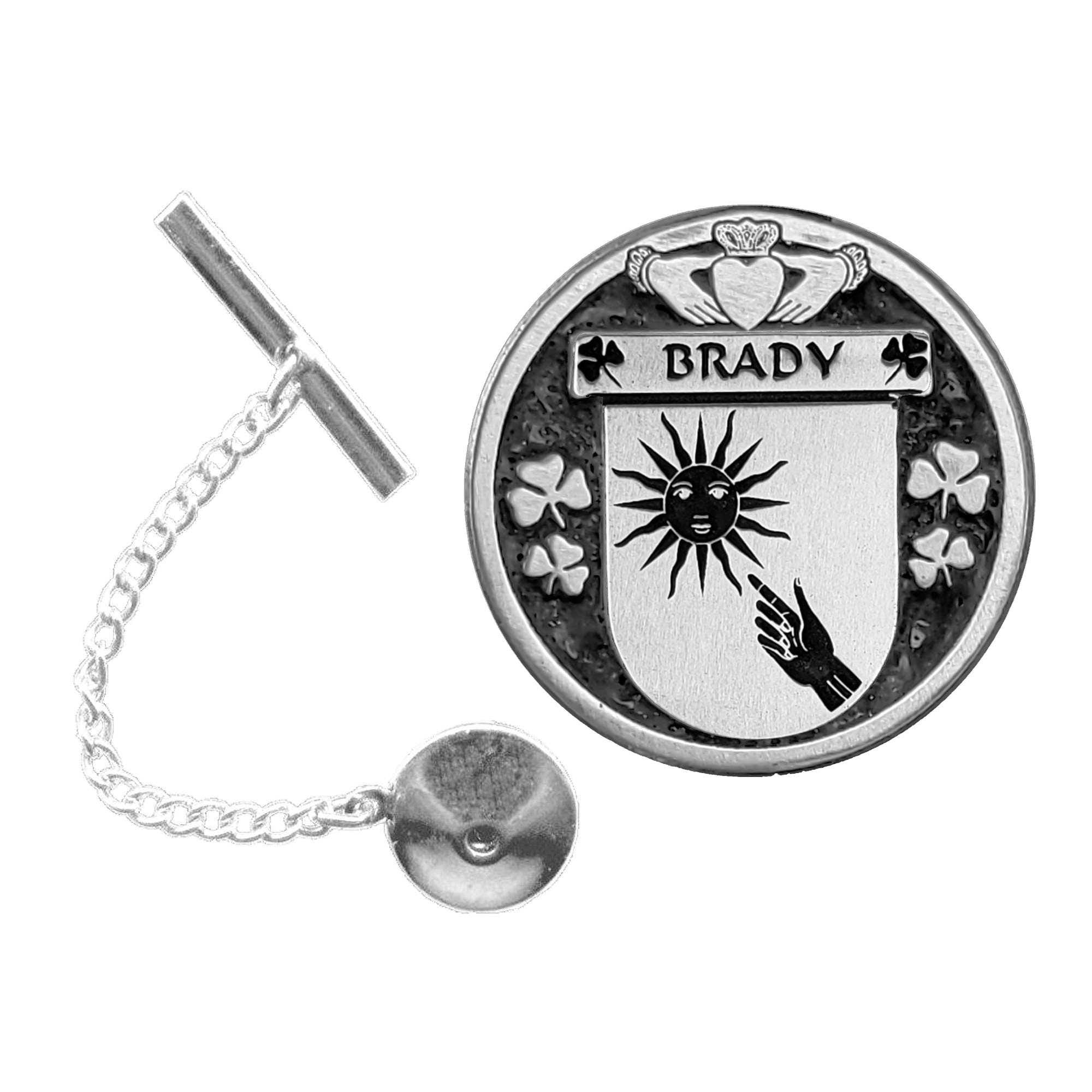 Brady Irish Coat of Arms Disk Lapel Pin/ Tie Tack