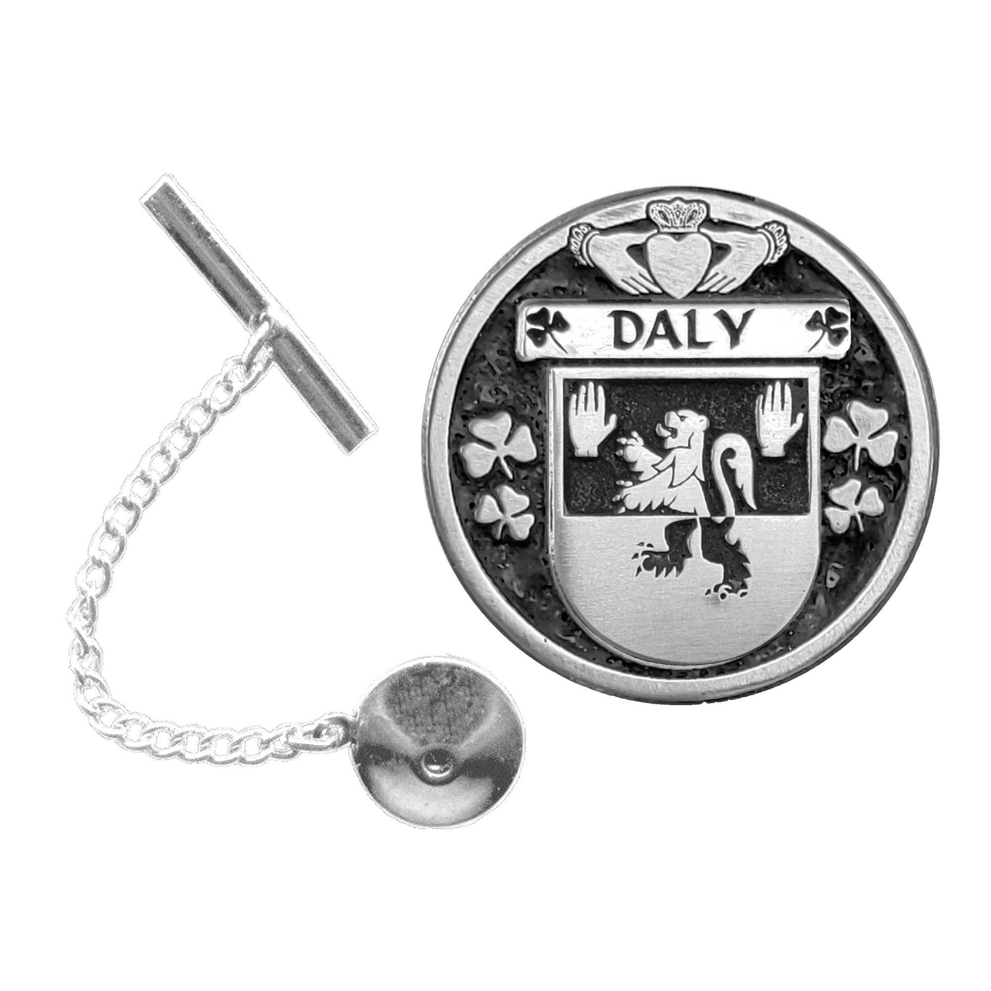 Daly Irish Coat of Arms Disk Lapel Pin/ Tie Tack