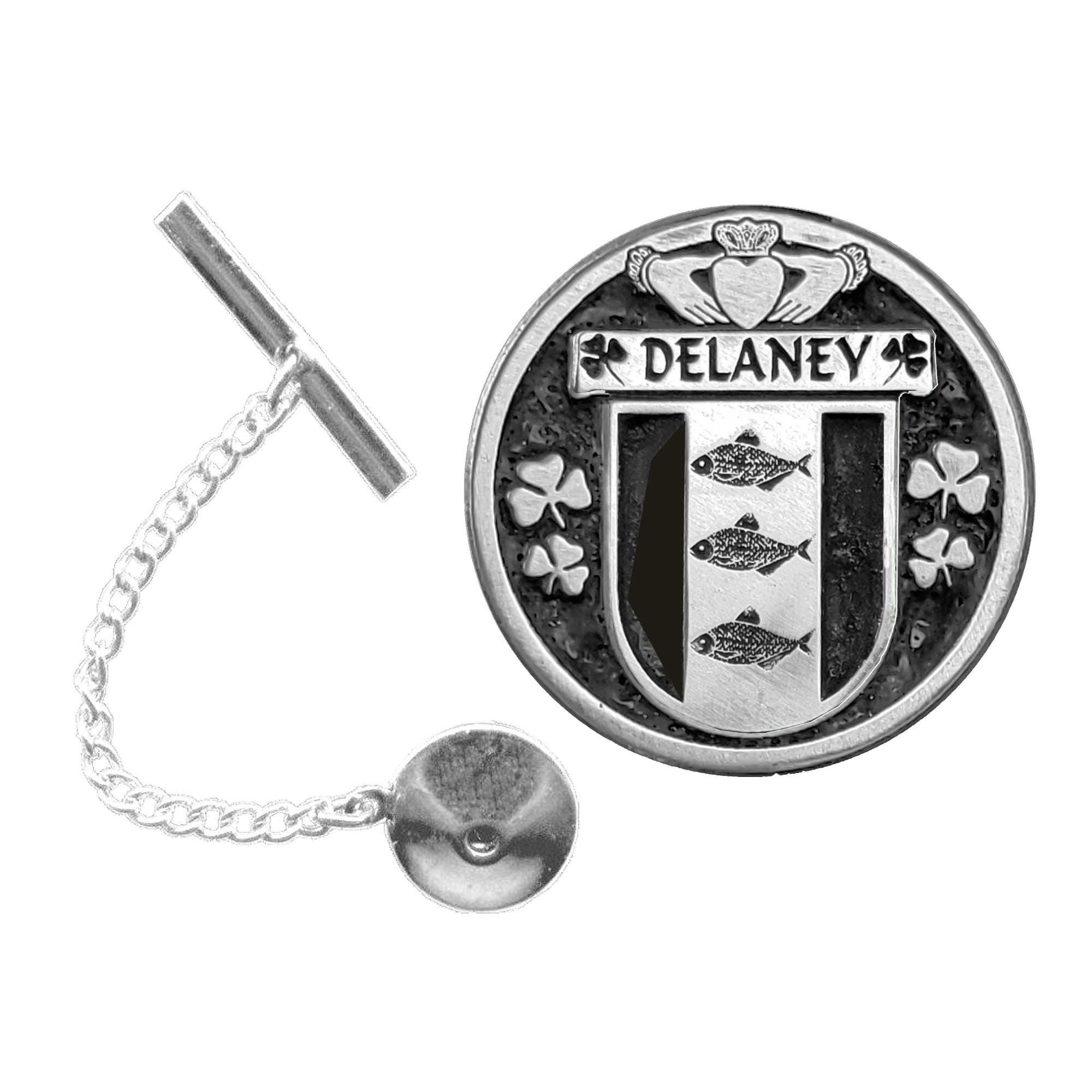 Delaney Irish Coat of Arms Disk Lapel Pin/ Tie Tack