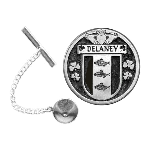 Delaney Irish Coat of Arms Disk Lapel Pin/ Tie Tack