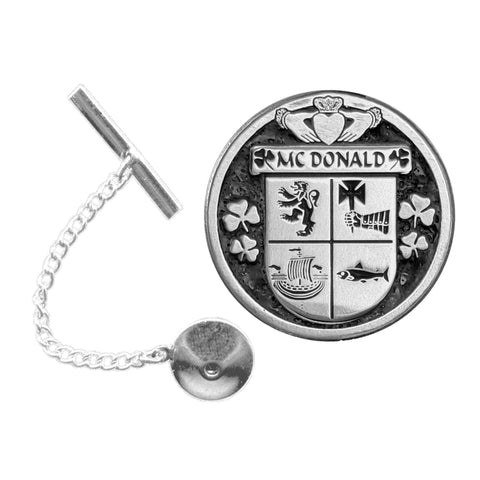 McDonald Irish Coat of Arms Disk Lapel Pin/ Tie Tack