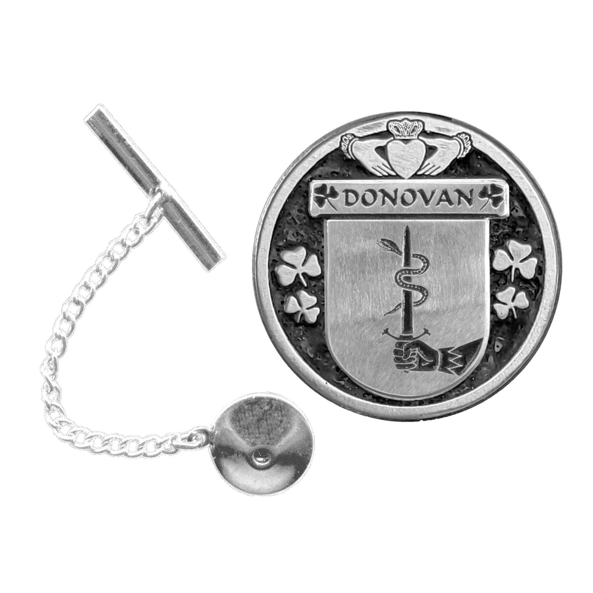 Donovan Irish Coat of Arms Disk Lapel Pin/ Tie Tack