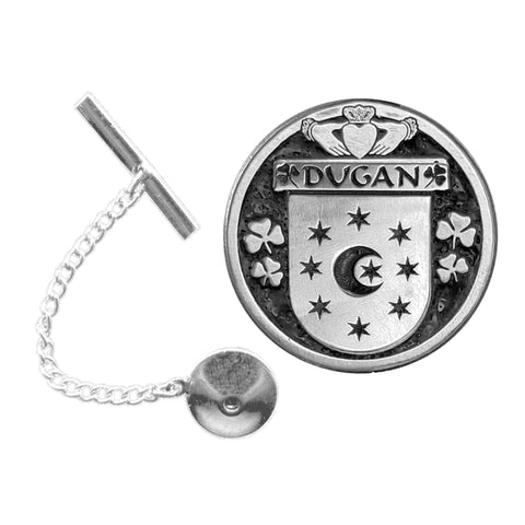 Dugan Irish Coat of Arms Disk Lapel Pin/ Tie Tack