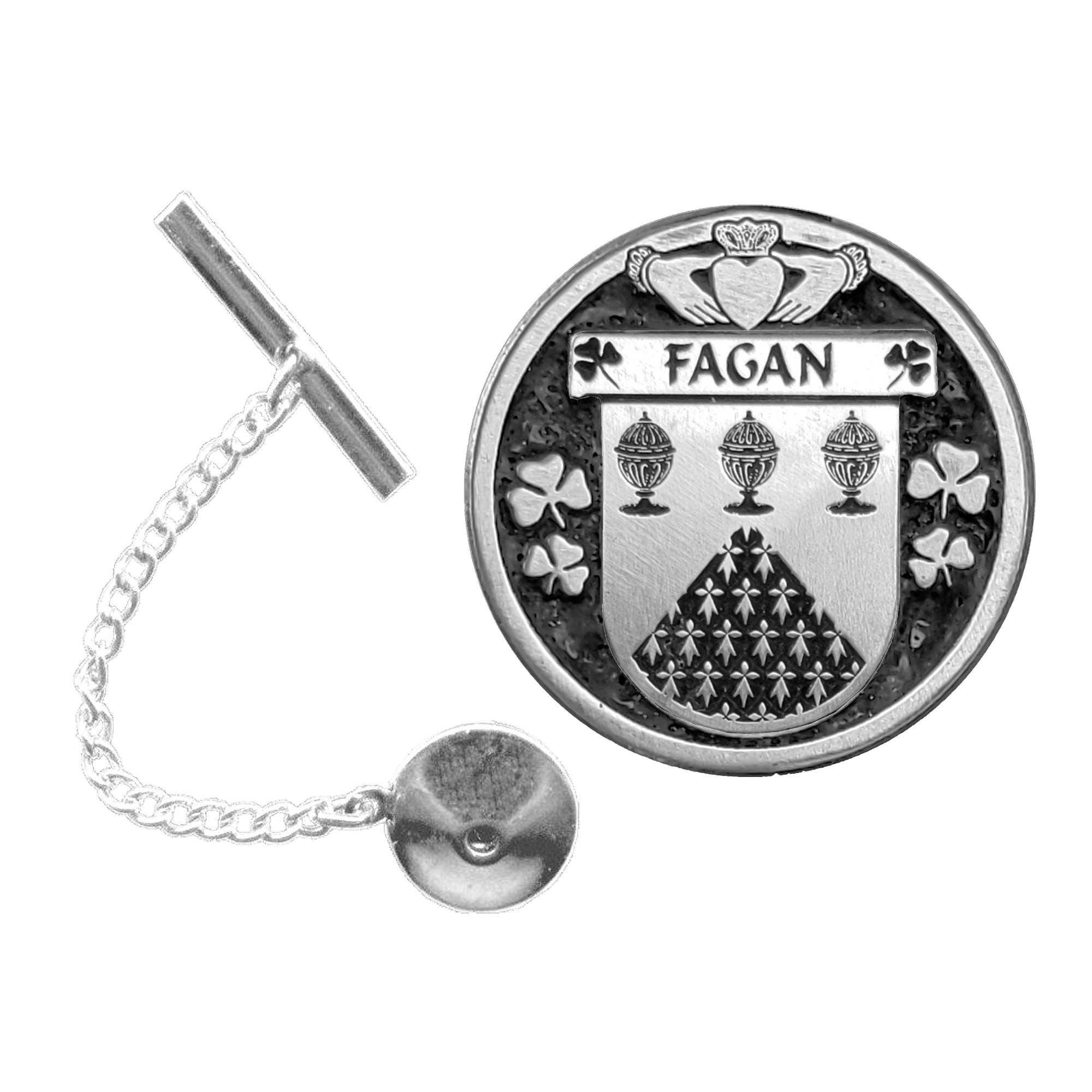 Fagan Irish Coat of Arms Disk Lapel Pin/ Tie Tack