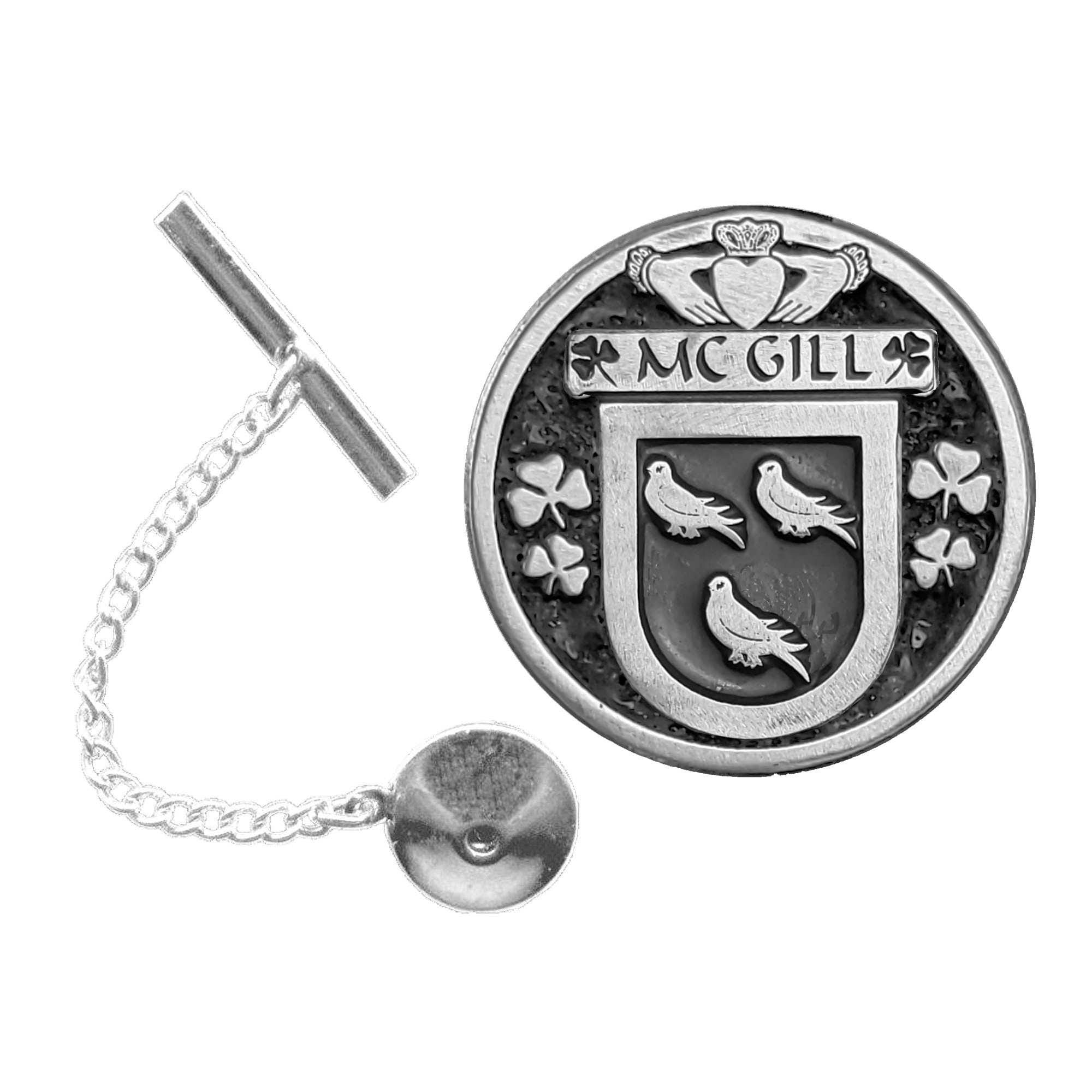 McGill Irish Coat of Arms Disk Lapel Pin/ Tie Tack