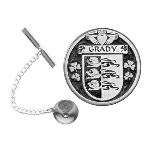 Grady Irish Coat of Arms Disk Lapel Pin/ Tie Tack