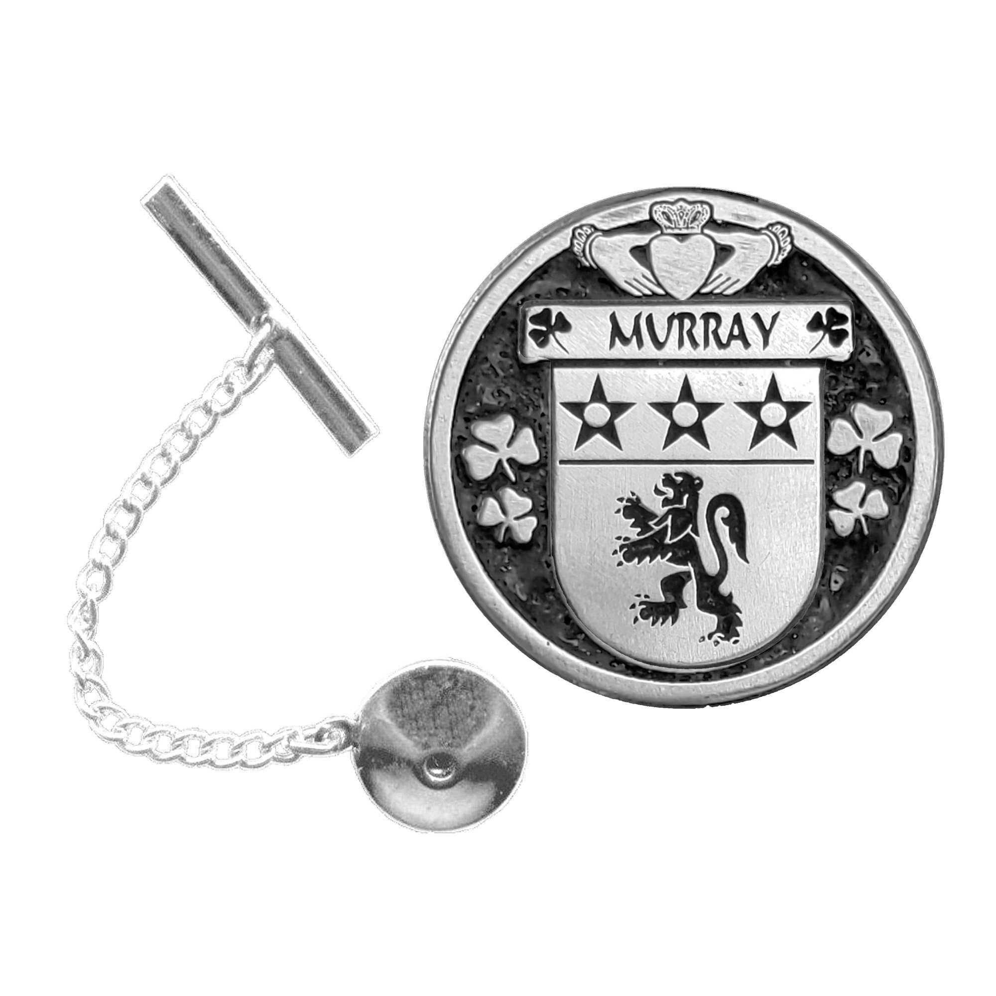 Murray Irish Coat of Arms Disk Lapel Pin/ Tie Tack