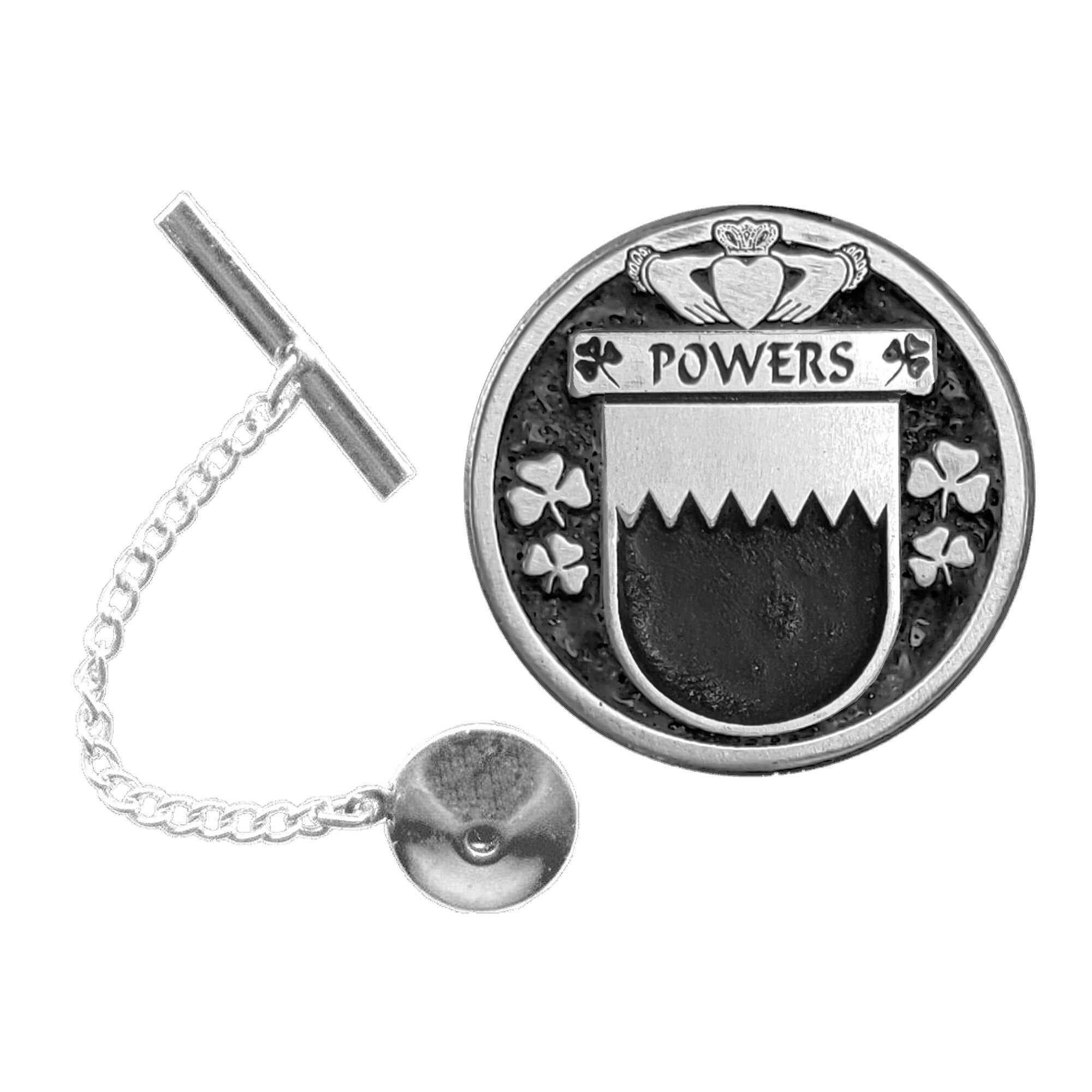 Powers Irish Coat of Arms Disk Lapel Pin/ Tie Tack