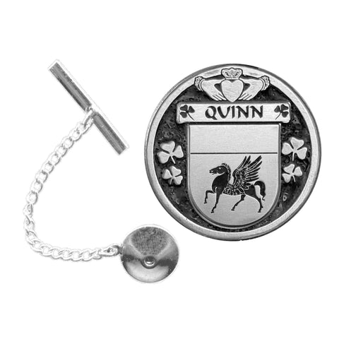 Quinn Irish Coat of Arms Disk Lapel Pin/ Tie Tack