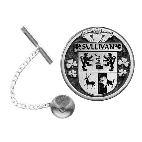 Sullivan Irish Coat of Arms Disk Lapel Pin/ Tie Tack