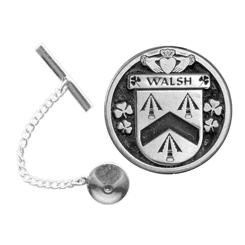 Walsh Irish Coat of Arms Disk Lapel Pin/ Tie Tack