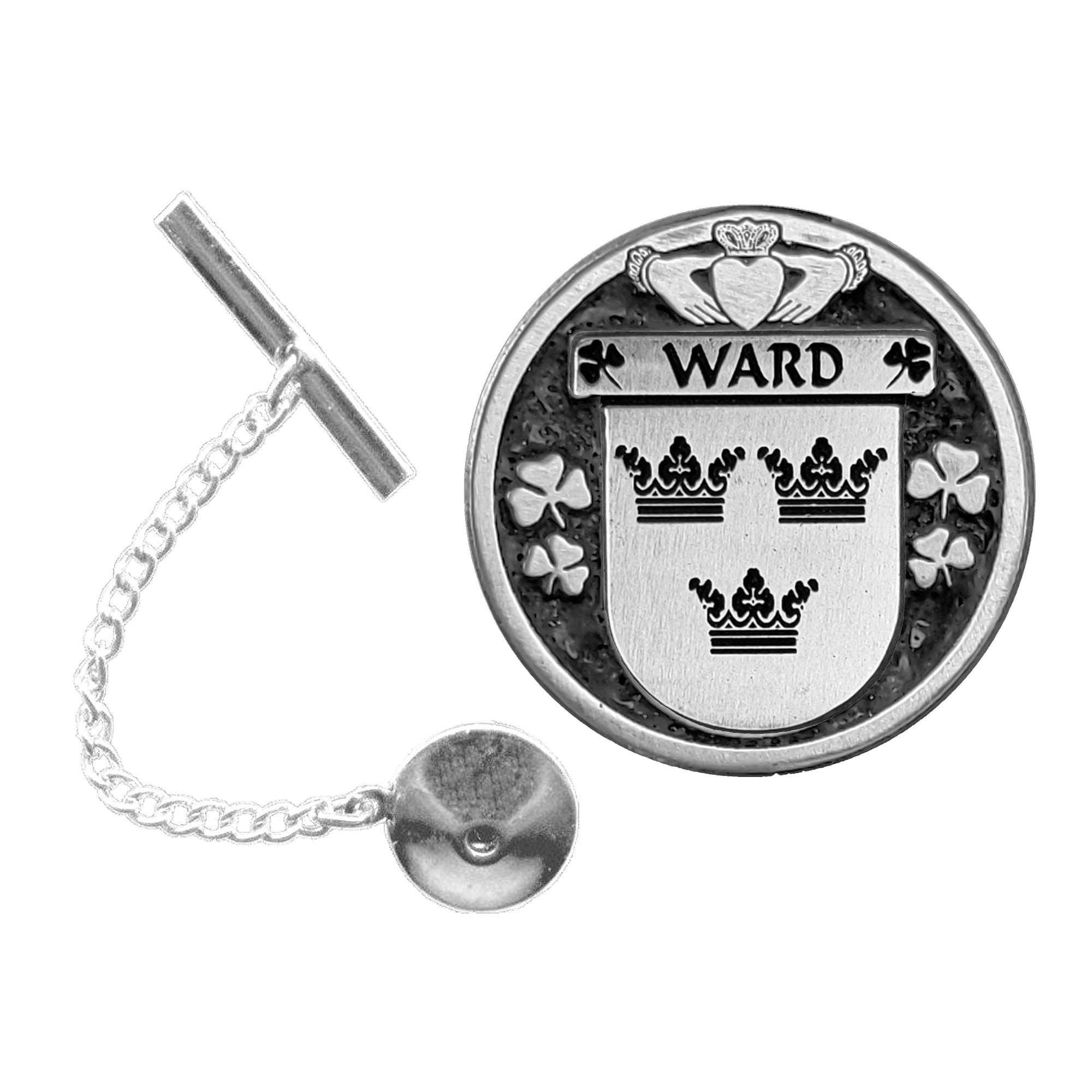 Ward Irish Coat of Arms Disk Lapel Pin/ Tie Tack