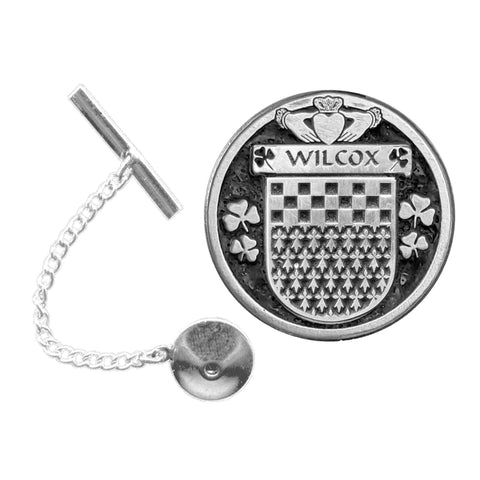 Wilcox Irish Coat of Arms Disk Lapel Pin/ Tie Tack