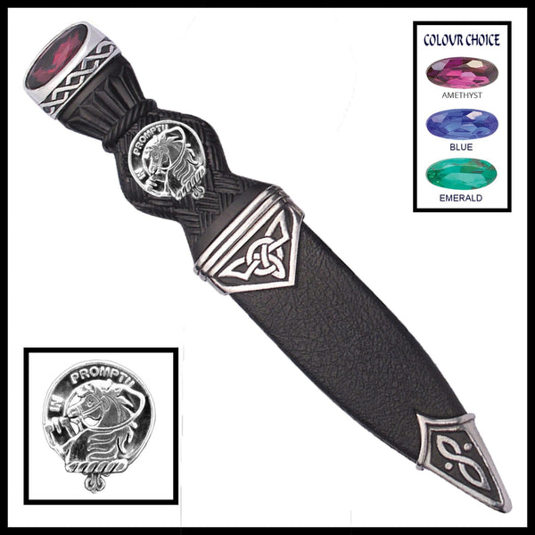 Dunbar Interlace Clan Crest Sgian Dubh, Scottish Knife