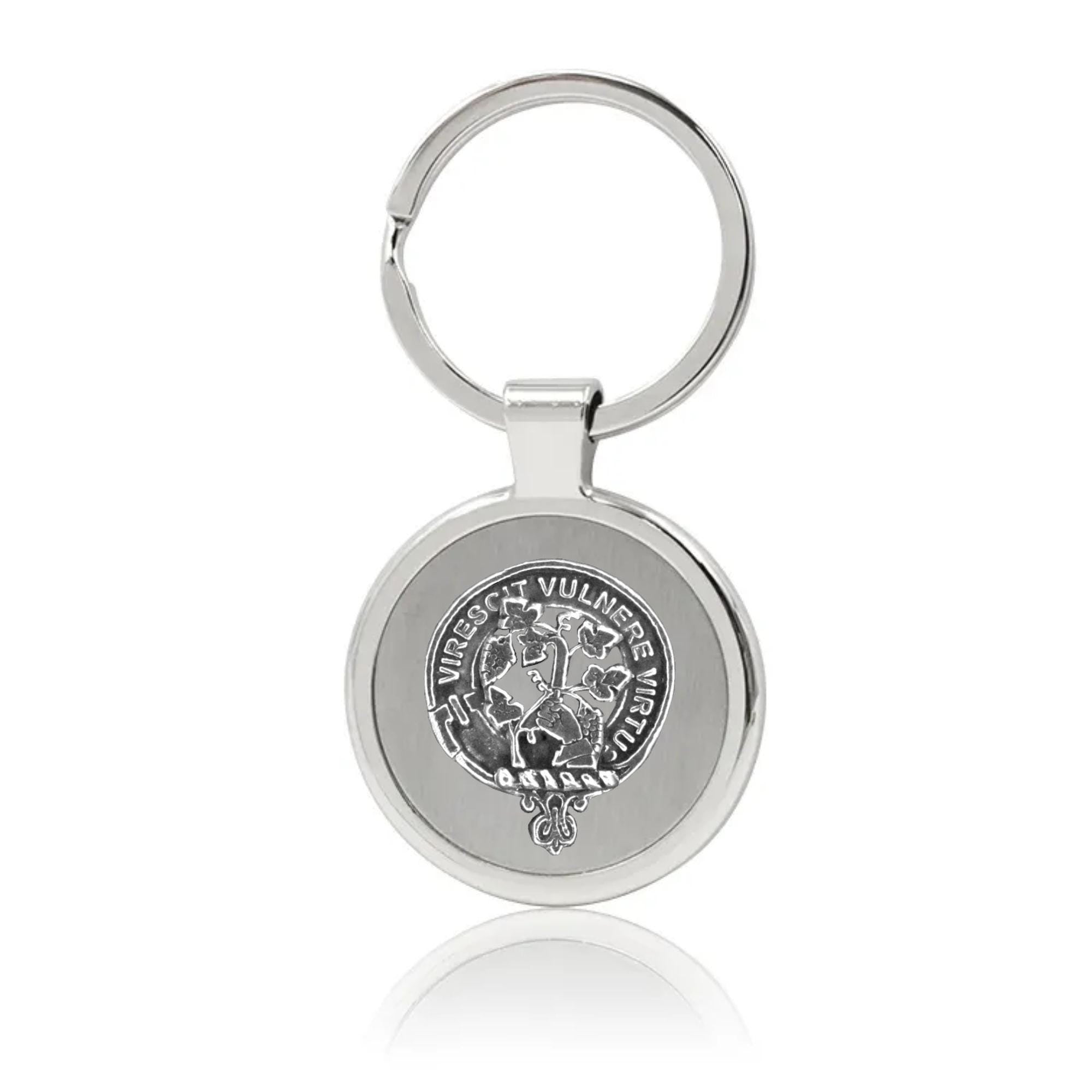 Burnett Clan Crest Stainless Steel Key Ring