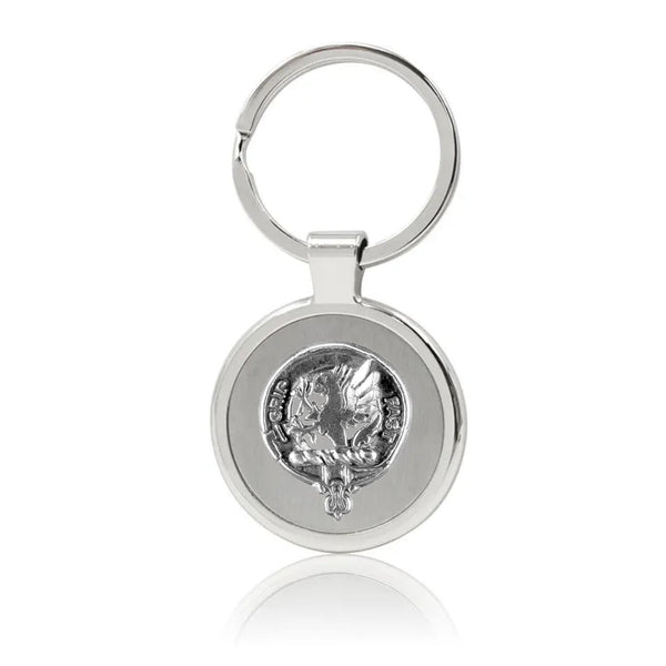 Leslie Clan Crest Stainless Steel Key Ring