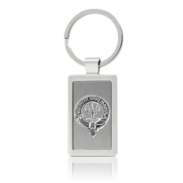 Russell Clan Crest Stainless Steel Key Ring