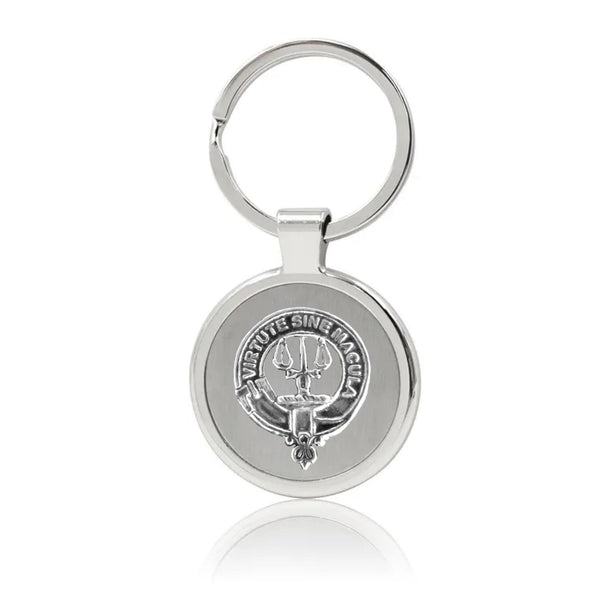 Russell Clan Crest Stainless Steel Key Ring