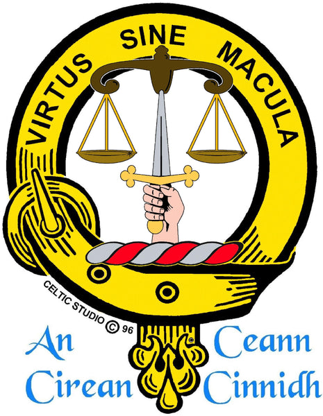 Russell Clan Crest Stainless Steel Key Ring