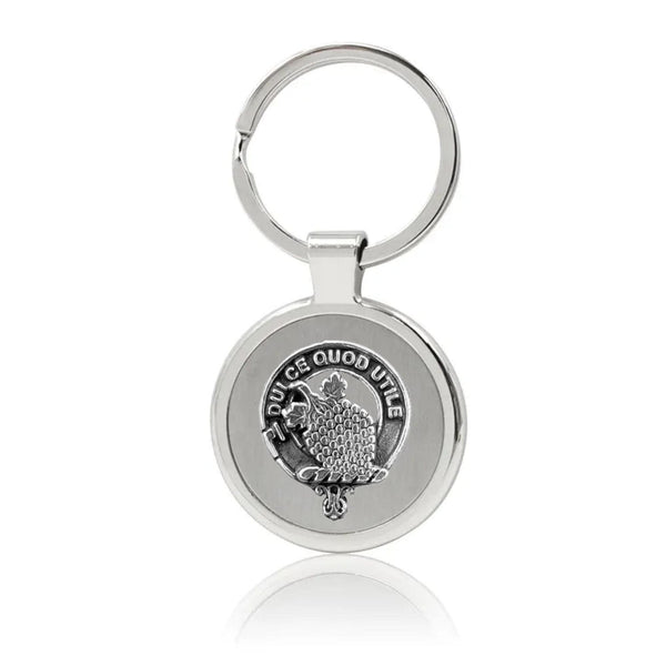 Strang Clan Crest Stainless Steel Key Ring